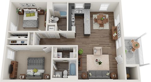 a 2400 sq ft floor plan with a bedroom and a living room
